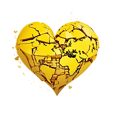 yellow heart cracked