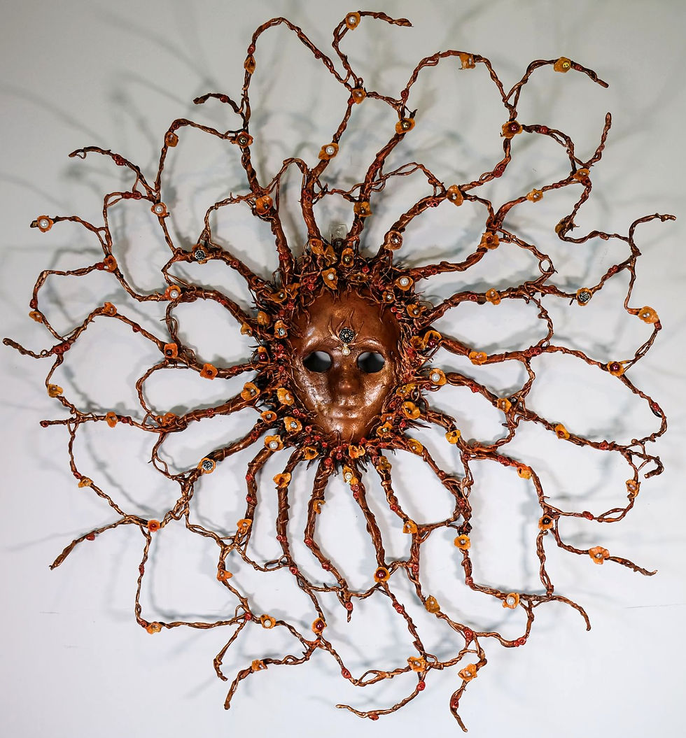 Sun Mask sculpture by Brenda Nyhof
