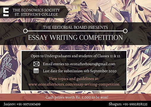 Essay Writing Competition, St. Stephen's College Economics, Dehi