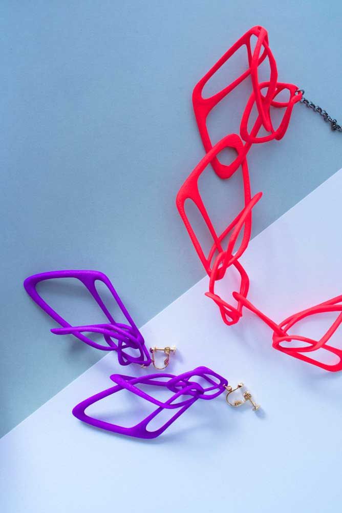 Thumbnail: TaneBigNecklace_Orangered, Purple