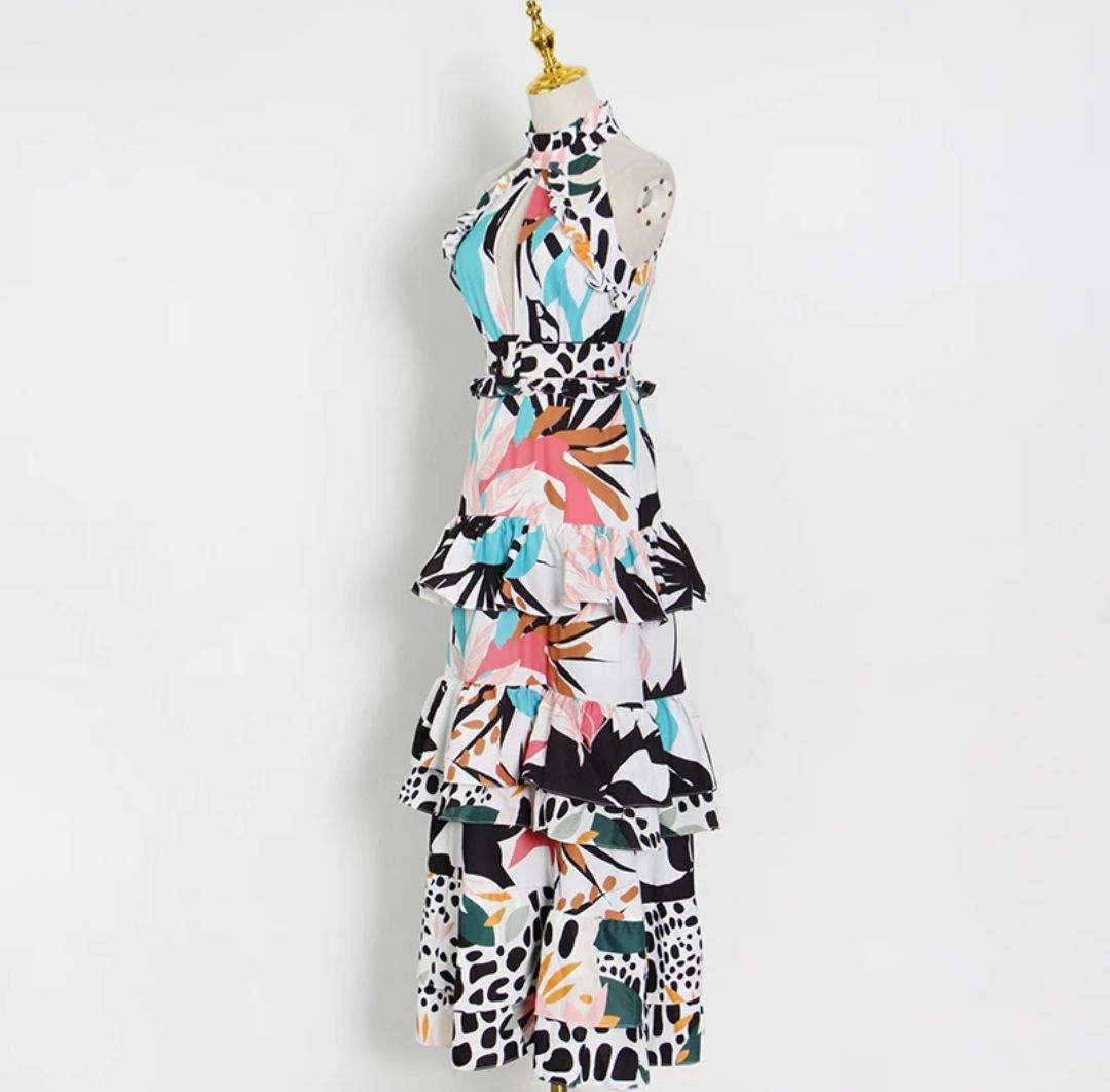 Just a lil Cleave Tiered Long Dress