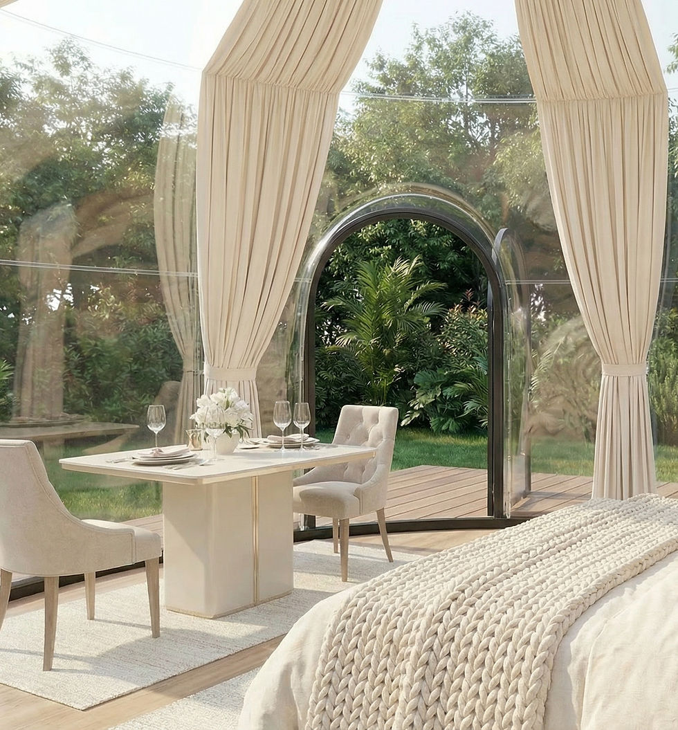 Transparentes Dome House aus Polycarbonat als Glamping-Unterkunft für Airbnb, Hotels und Resorts