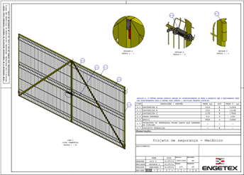 Modelo de proteção de portão do tombador Engetex NR12