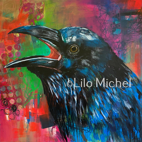 Krähe Mixed Media 80 x 80 cm.jpeg