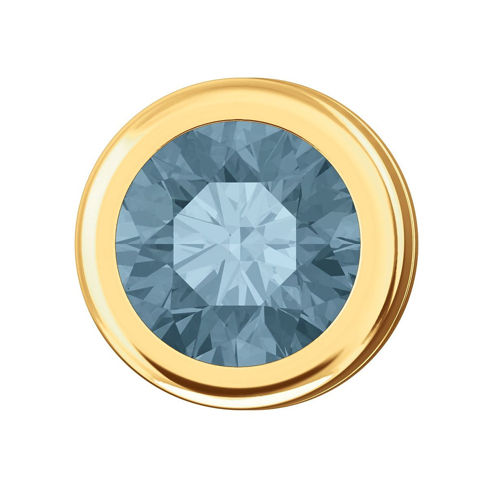Thumbnail: The Round Bezel BLUE Diamond Earring
