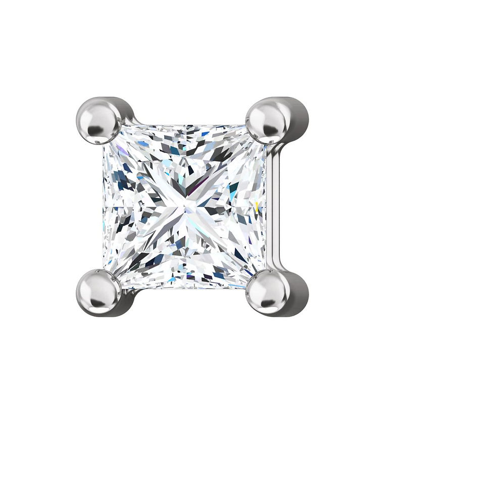 Thumbnail: The Square 4 Prong Diamond Earrings