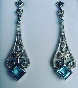 Hand Made Vintage Topaz Earrings