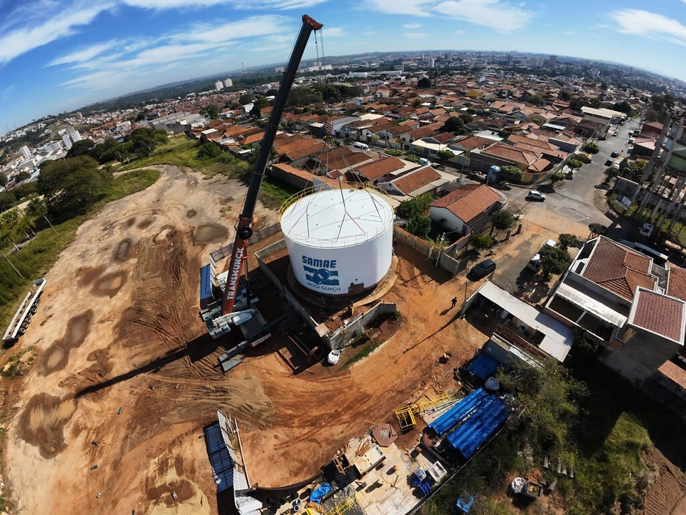 Obra do reservatório do Itacolomy segue em desenvolvimento na zona sul da cidade. / Foto: Samae/PMMG.
