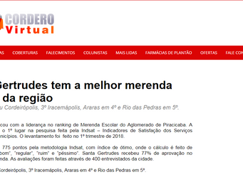 Santa Gertrudes tem a melhor merenda escolar da região