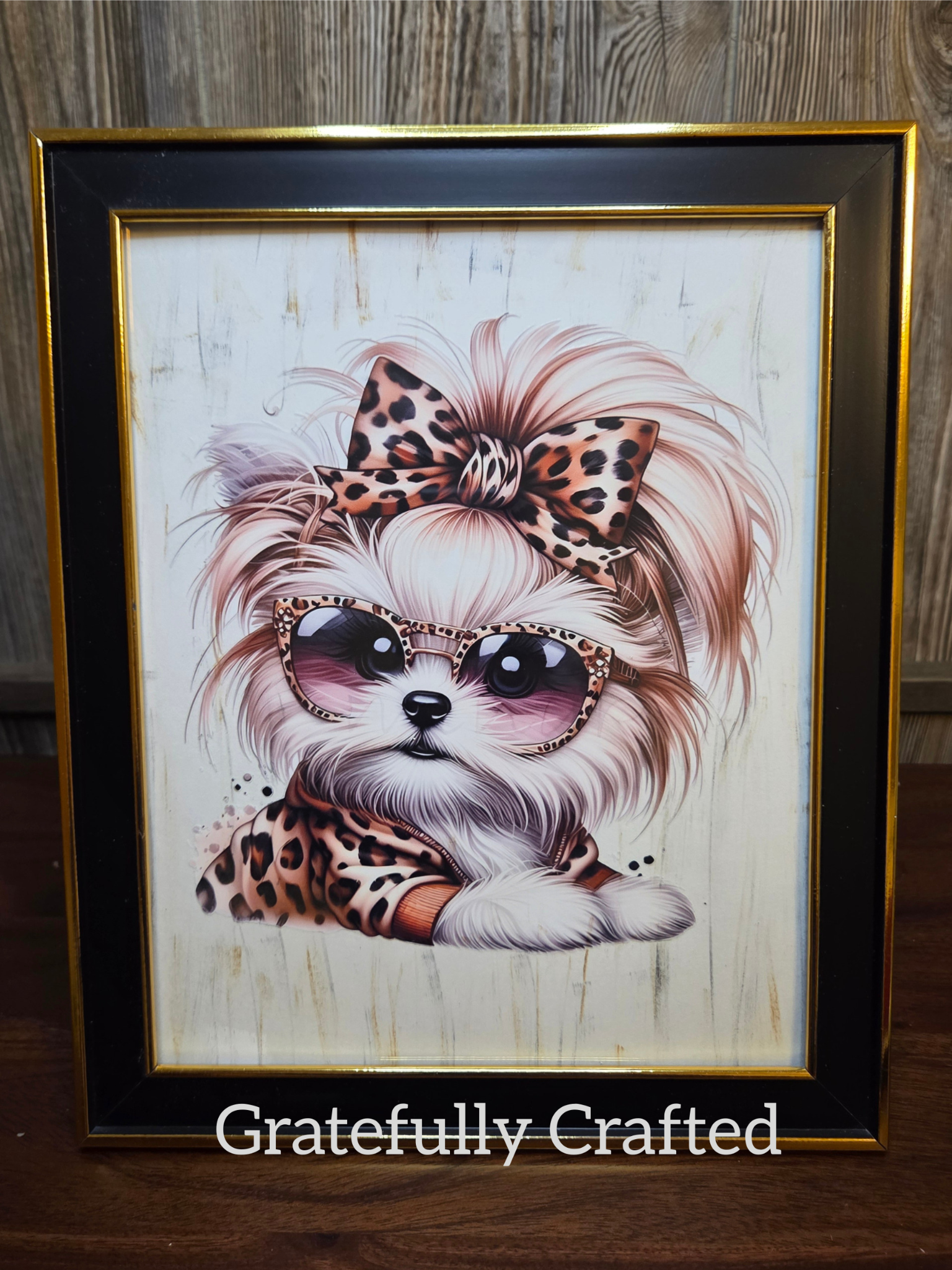 Leopard Print Puppy Wall Decor – Chic Dog Lover Gift