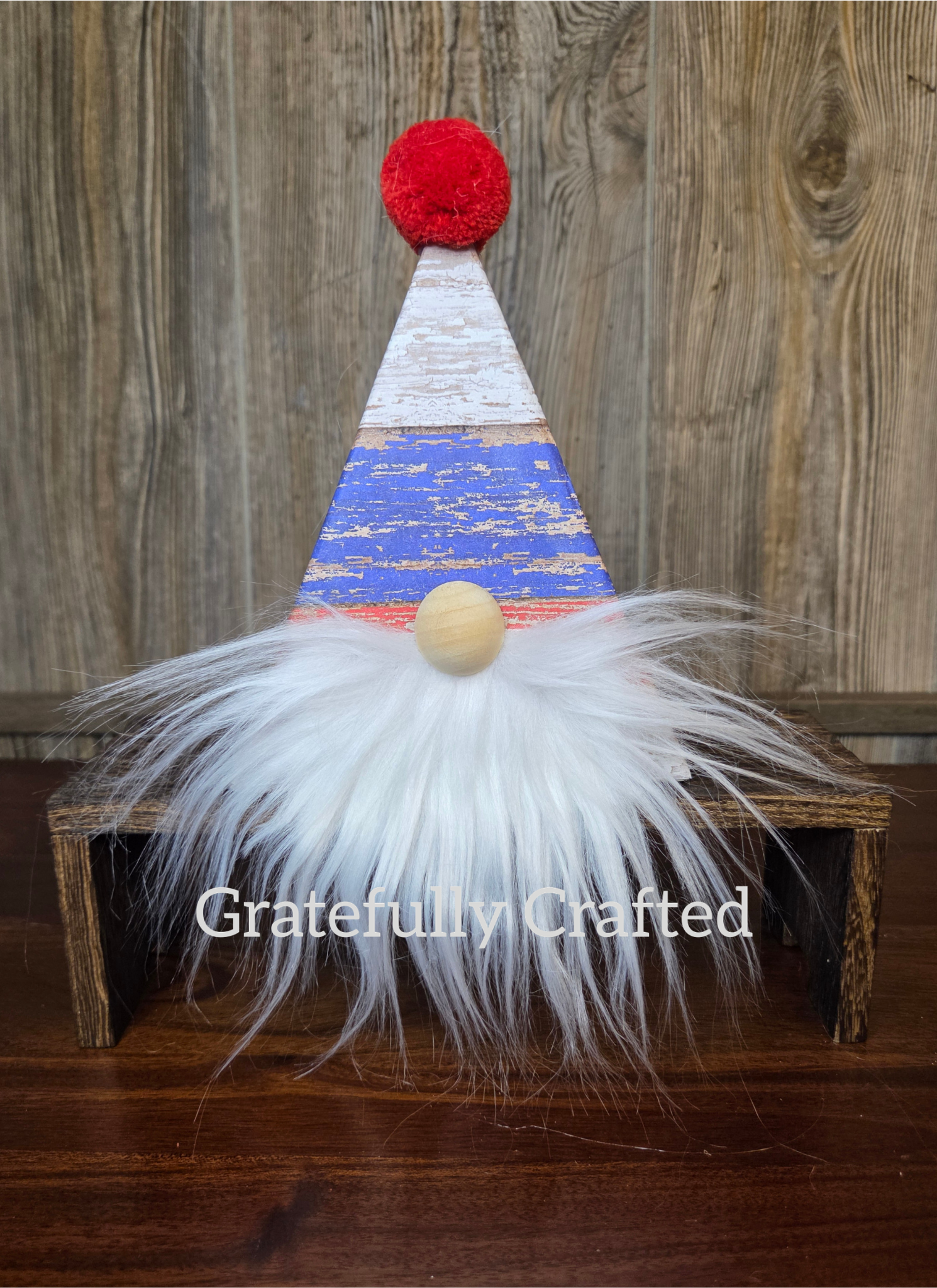 Patriotic Gnome Decor – Red White & Blue Summer Shelf Sitter