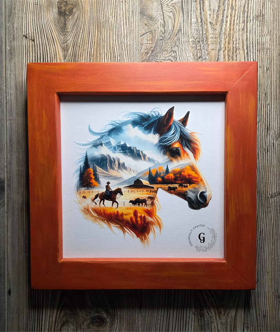 Thumbnail: Western Beauty: Handcrafted Horse Wall Art
