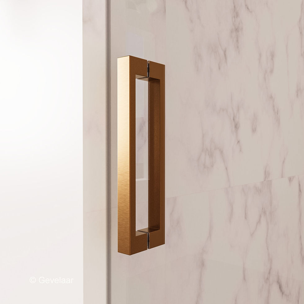 Thundra profielloze nisdeur helder incl. glasbehandeling 70 cm. Brons koper