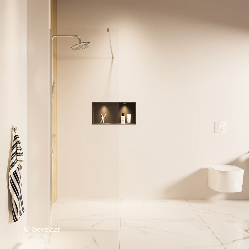 Thundra inloopdouche helder incl. glasbehandeling 70x200 cm. Chroom