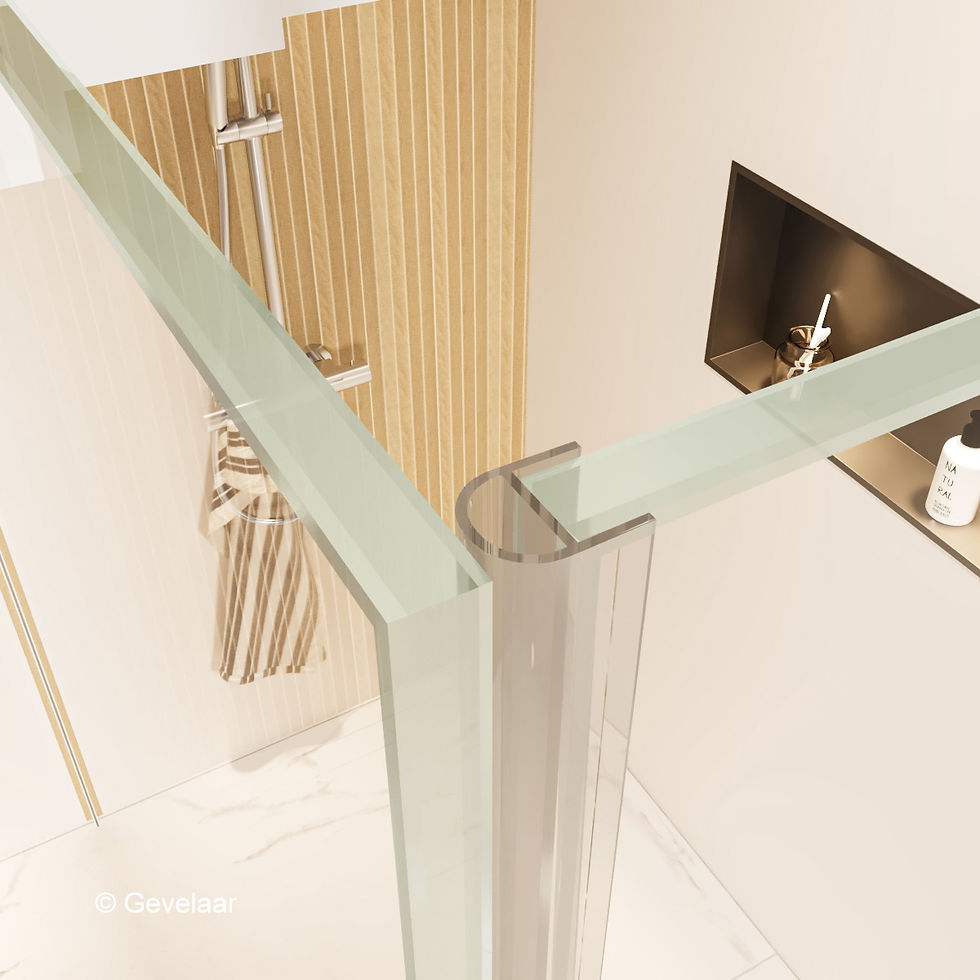 Thumbnail: Thundra douchecabine helder incl. glasbehandeling 30 X 80 cm. Mat wit