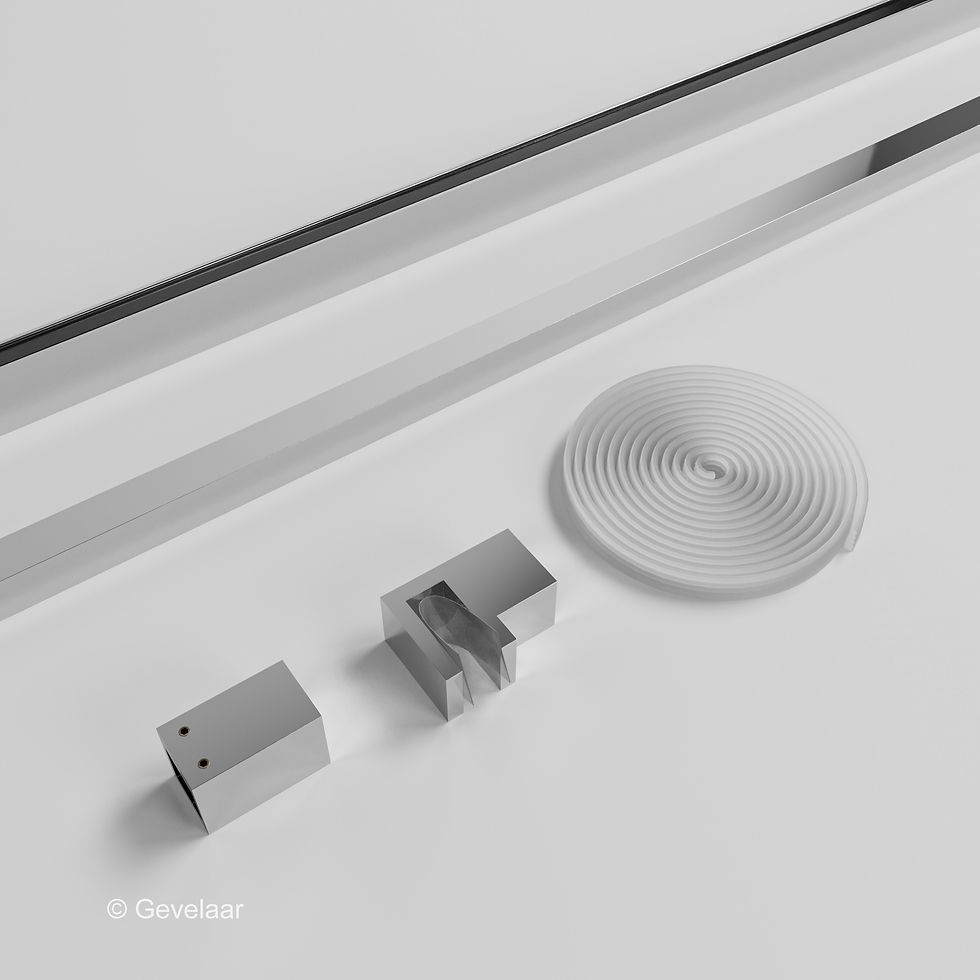 Thumbnail: Thundra inloopdouche helder incl. glasbehandeling 80x200 cm. Chroom