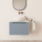 Tanaro Sobia Rib badmeubel mist blauw 60cm afdekblad mat wit 1 lade