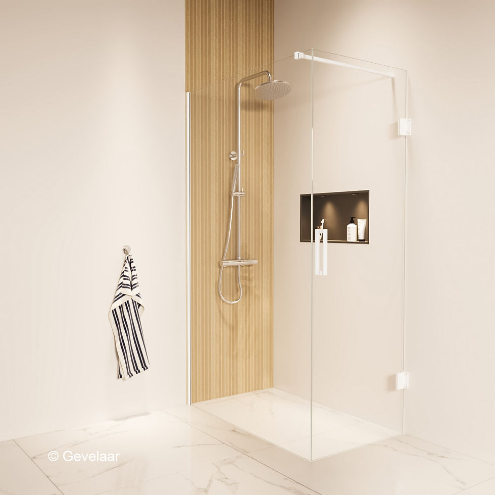 Thundra douchecabine helder incl. glasbehandeling 120 X 70 cm. Mat wit