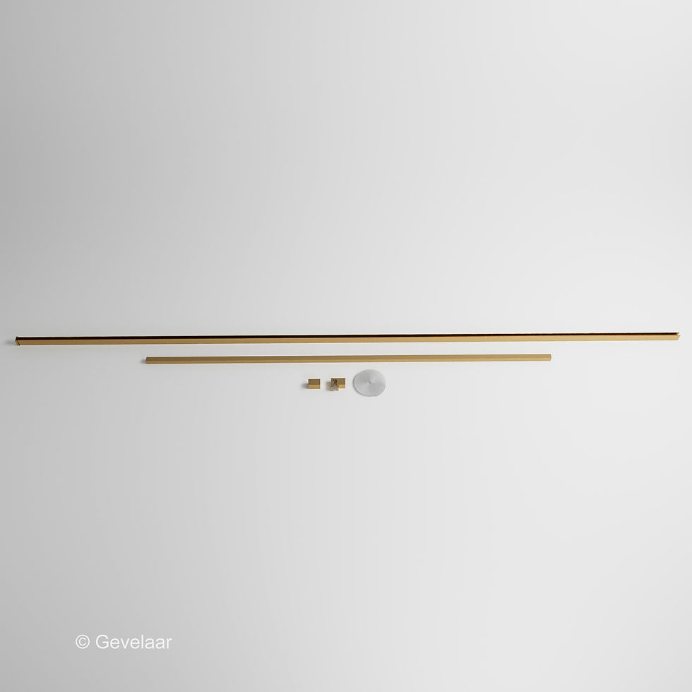 Thumbnail: Thundra inloopdouche helder incl. glasbehandeling 85x200 cm. Geborsteld goud
