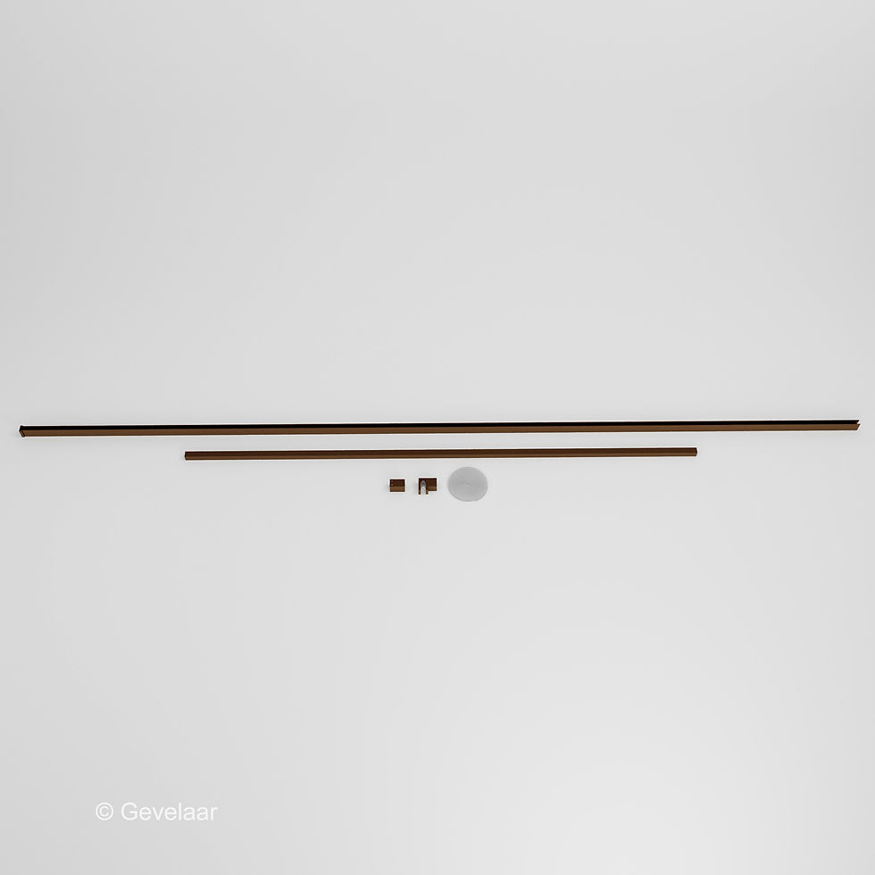 Thumbnail: Thundra inloopdouche helder incl. glasbehandeling 30x200 cm. Brons koper