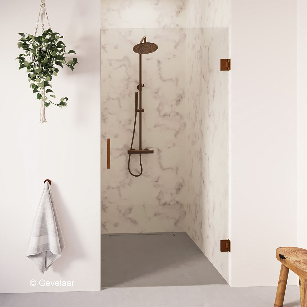 Thundra profielloze nisdeur helder incl. glasbehandeling 100 cm. Brons koper