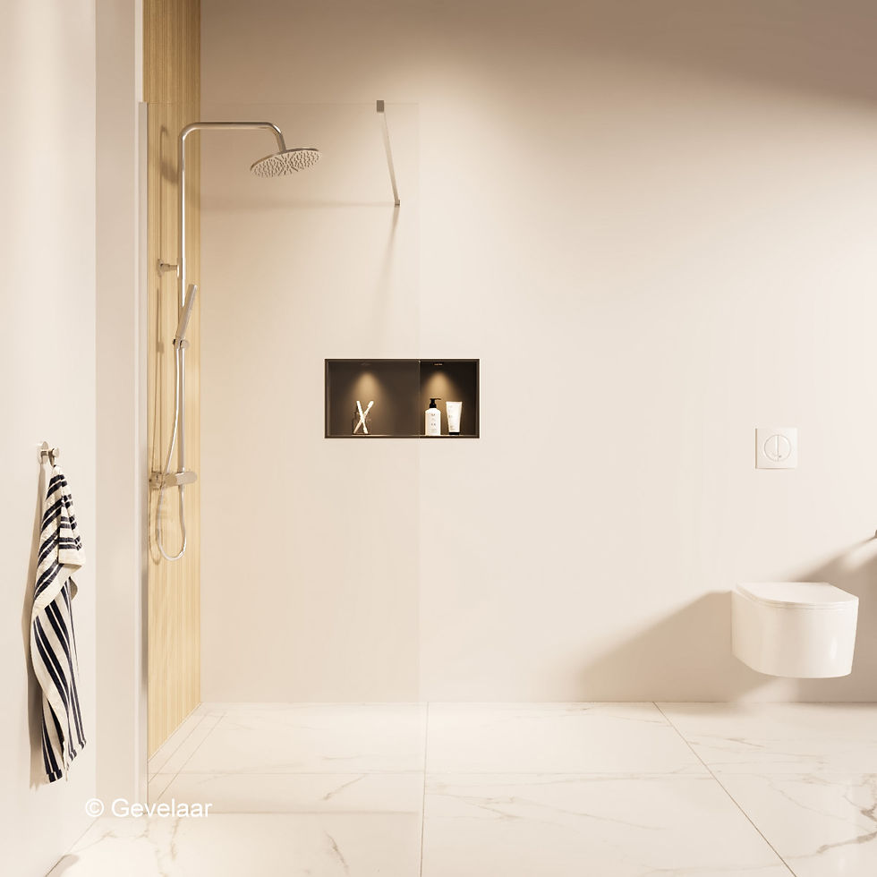 Thundra inloopdouche helder incl. glasbehandeling 80x200 cm. Chroom