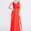 Thumbnail: Silk satin twisted waistline side split A-line dress