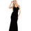 Thumbnail: V-neck velvet double split long evening dress