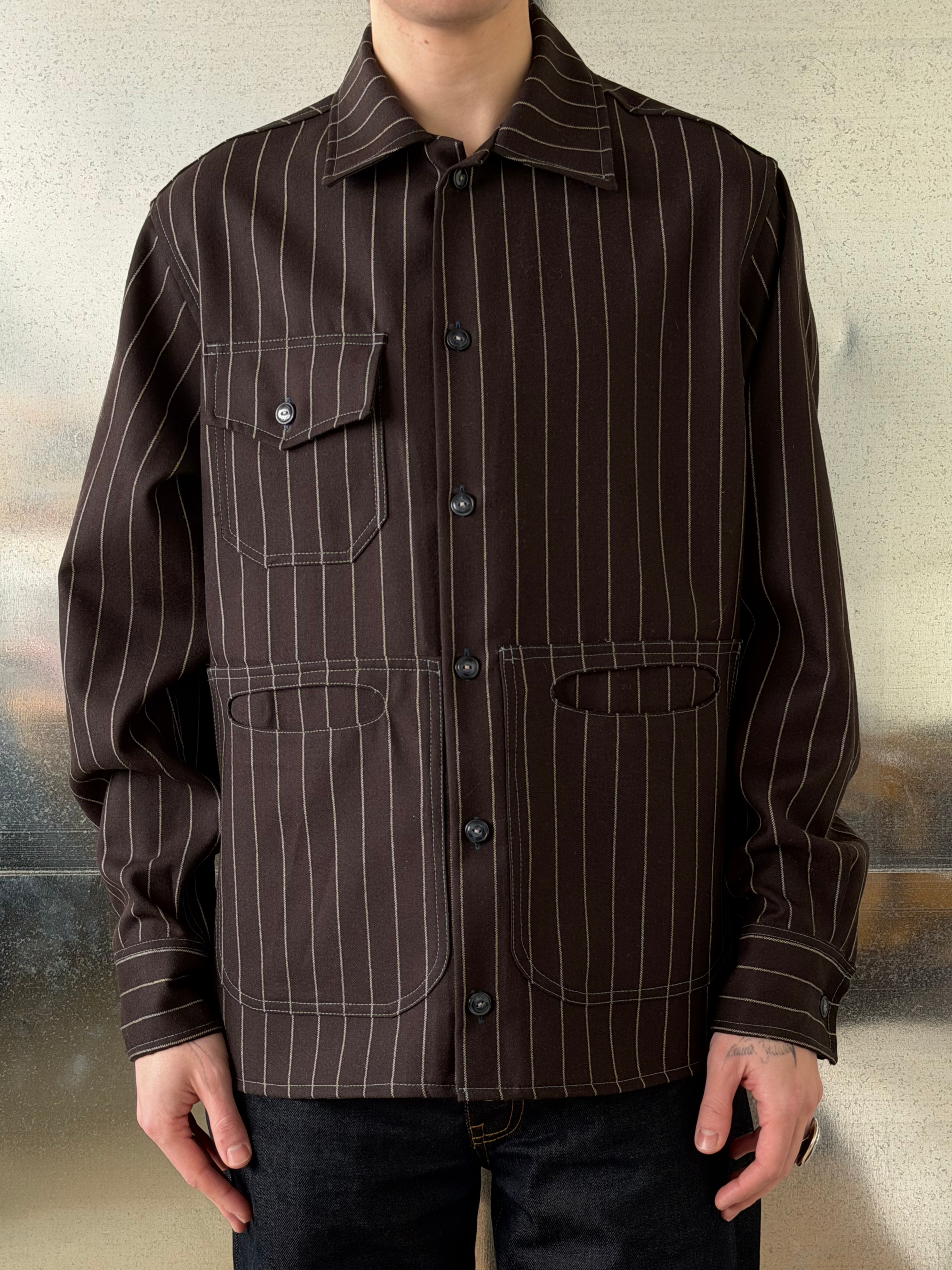 Work Shirt- Brown Stripe