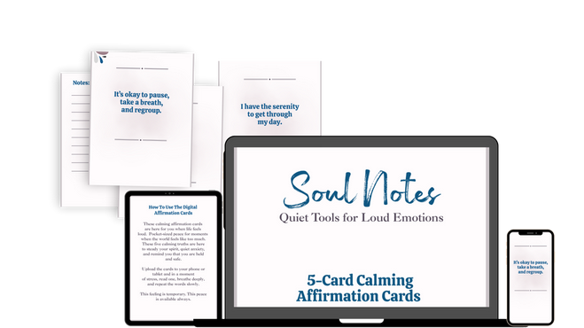 Soul Notes 5-Card Calming Affirmation Cards bundle