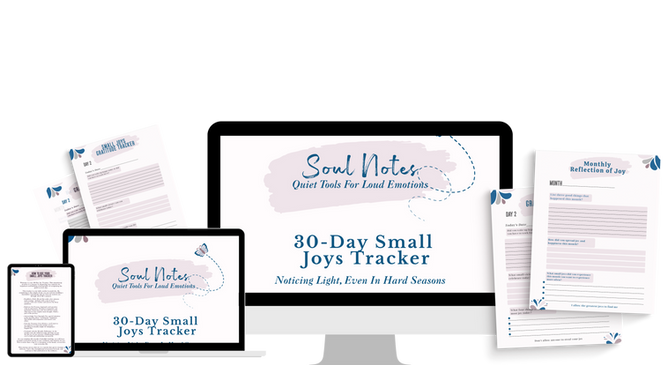 Soul Notes 30-Day Small Joys Tracker digital bundle