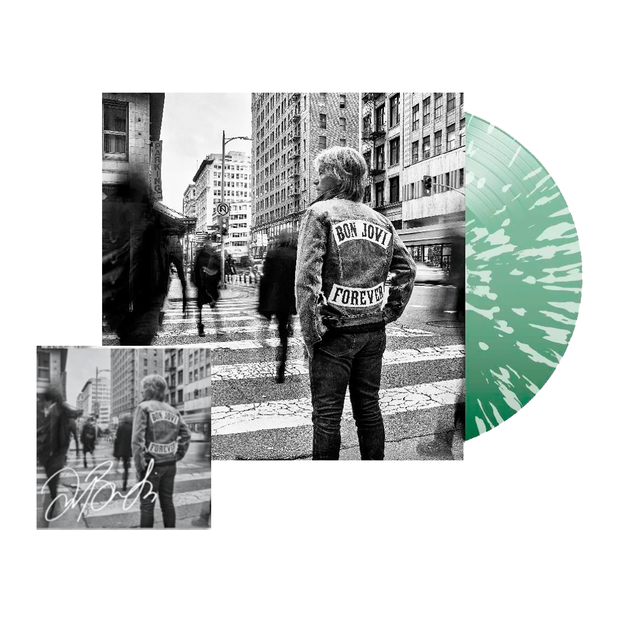 Bon Jovi - LP Forever - Vinil Limitado (Ocean Waves) + Card Autografado