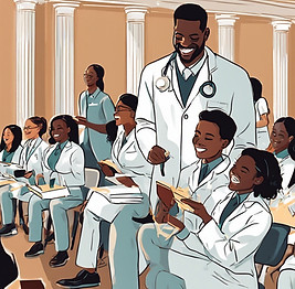 Black dentists receiving scholarhship rewards at an awards ceremony .jpg