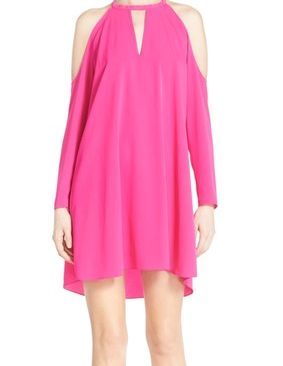 Cold Shoulder Dress / Hot Pink