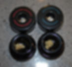 Pop-Vac jars of Ganjah Guru/Cold Gold Solventless Strawberry Spritzer and Gold Country Resin Durban Sherbert hash rosin badders