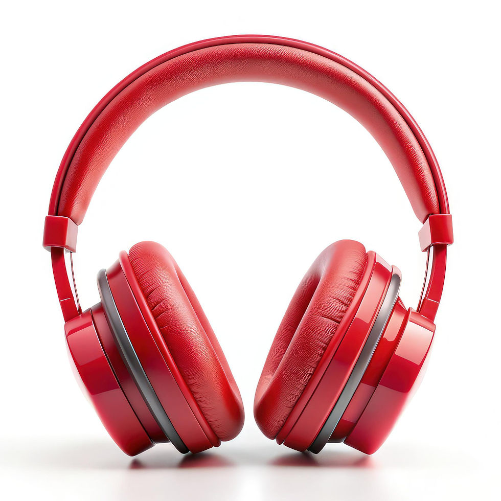 Red over-ear headphones for superior audio