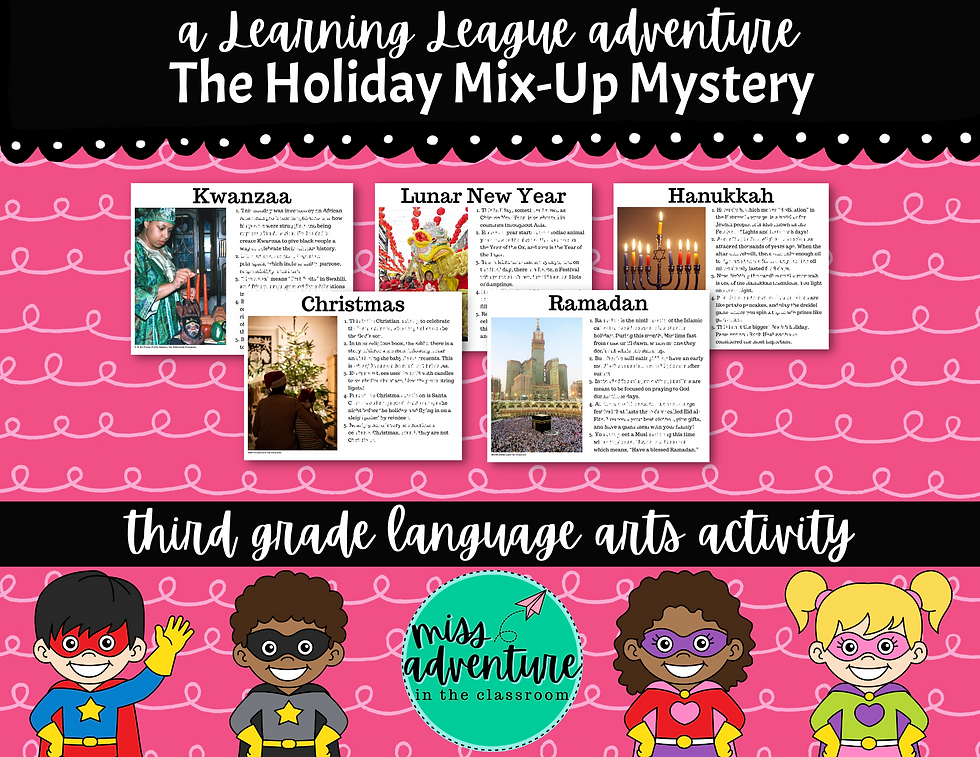 3rd Grade December Reading Adventure- The Holiday Mix-up Mystery