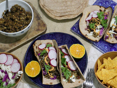 "Carne" de Lentilha e Brócolis | Tacos Mexicanos