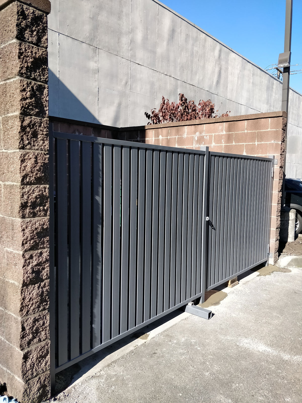 Exterior steel gate.