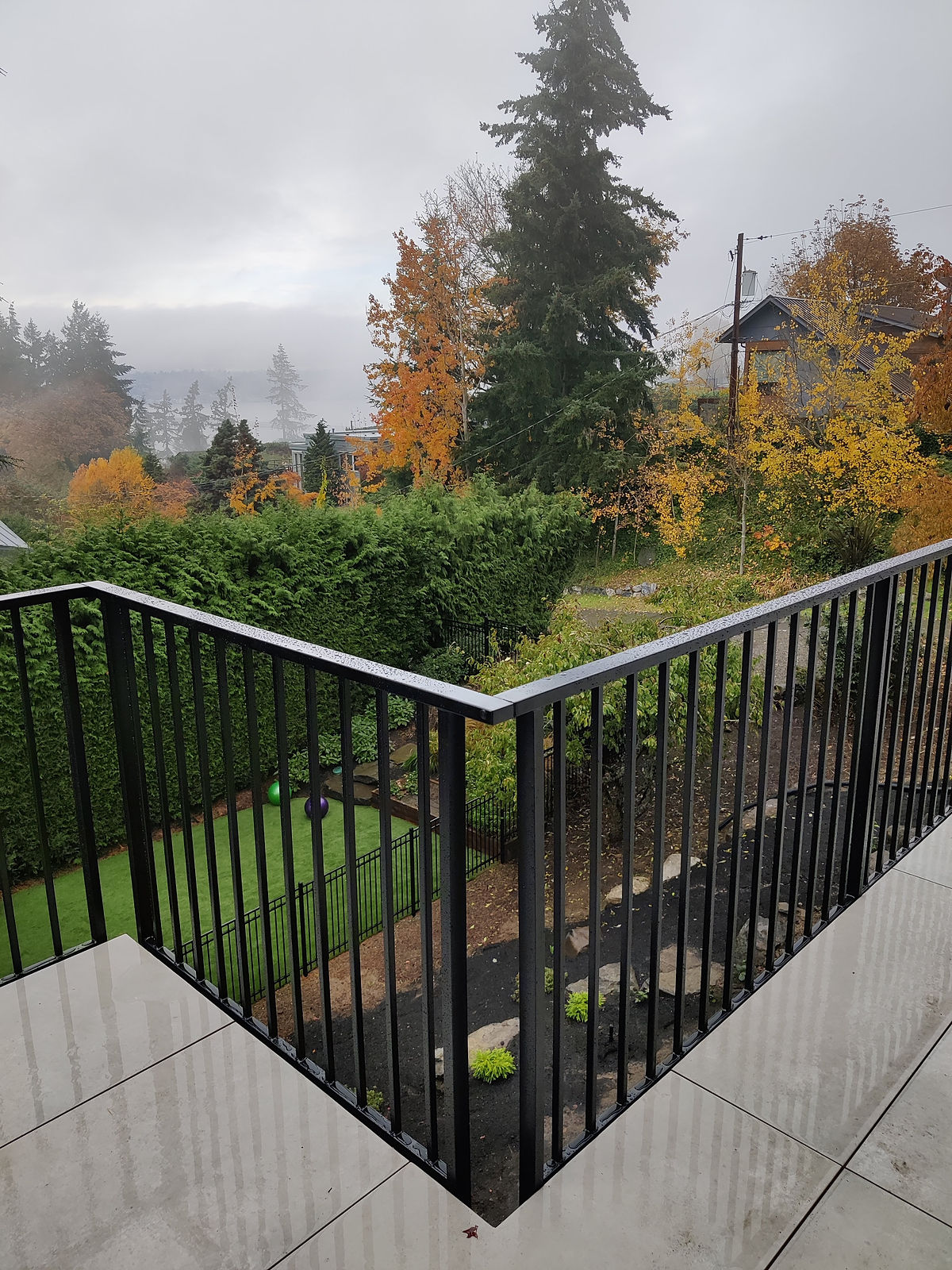 Multi-level terrace and balcony steel railings in Kirkland, WA — view 5