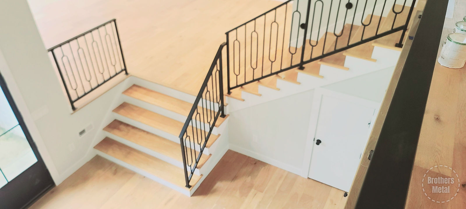 Custom loop-pattern steel guard railings on Bellevue, WA