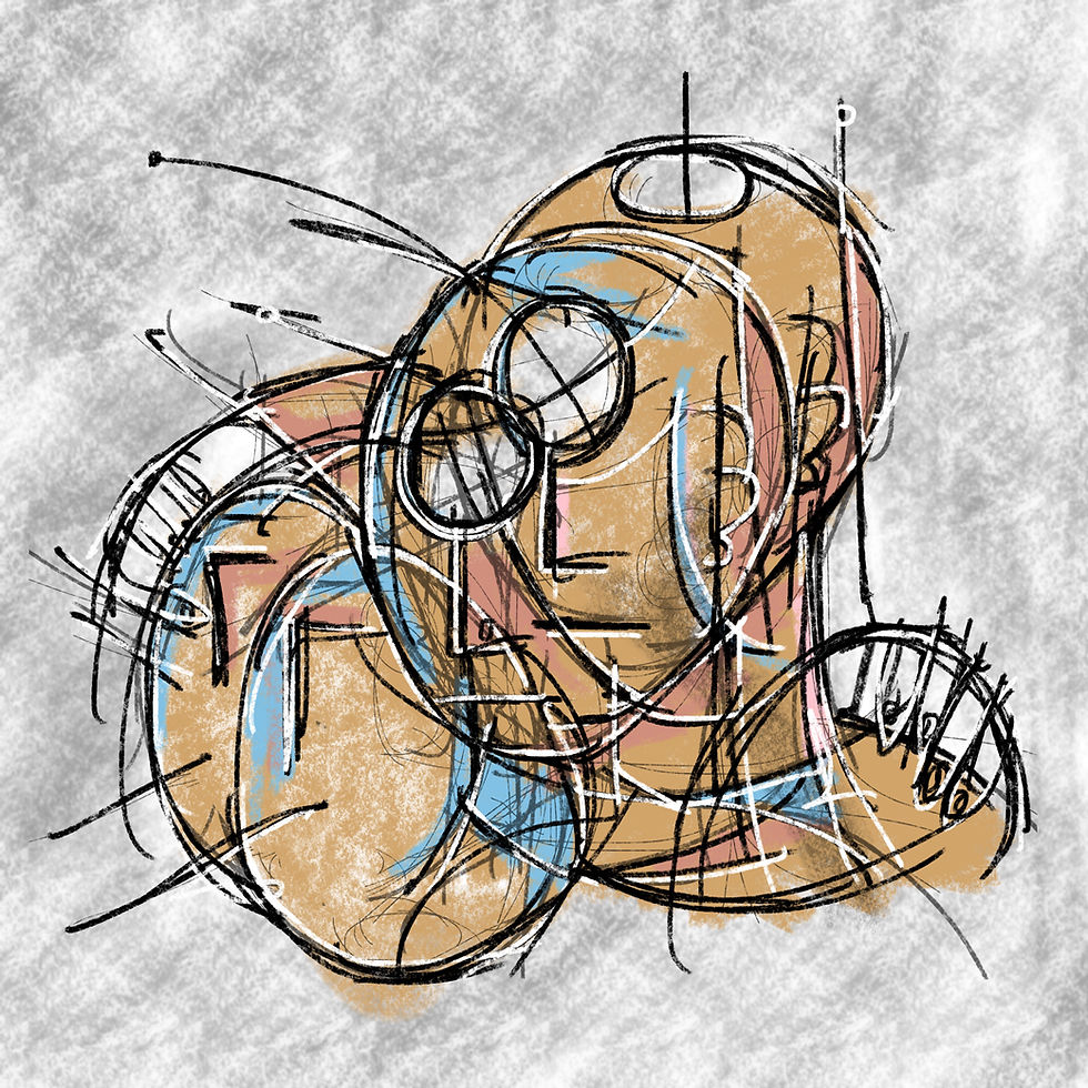 focus group hug digital art. These abstract beings are being intertwung through a transcendental hug.