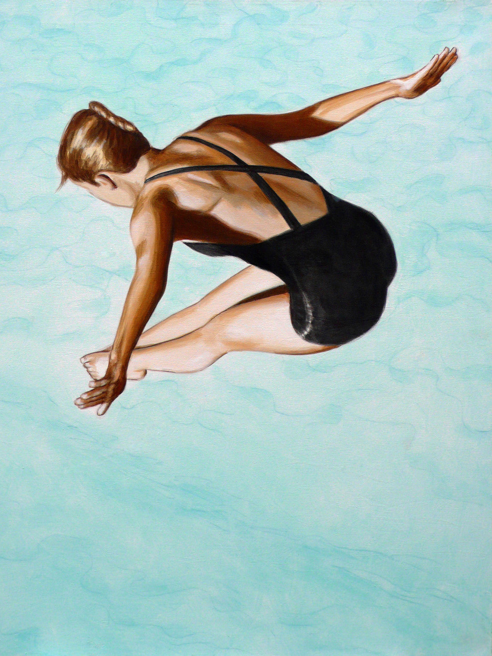 Diver above water