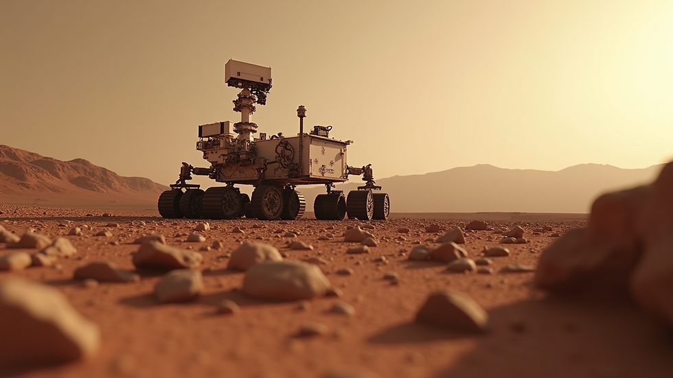 Eye-level view of the Perseverance rover on Mars