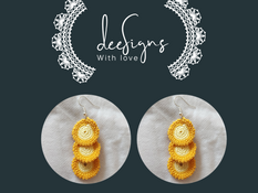 Mother's Day, crochet earrings, sunflower trio