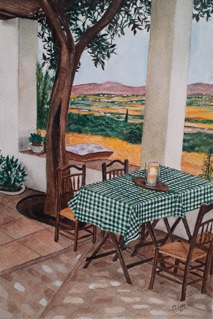 Porch of a private house in the village of Ronda. Spain