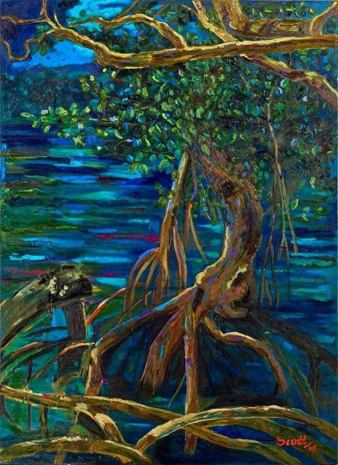 Cerro Azul I RacheBlue Moon Mangrove Rachelle Scott Oil on Canvas 90x100cm 2018lle Scott Oil on Canvas 120x150cm 2014
