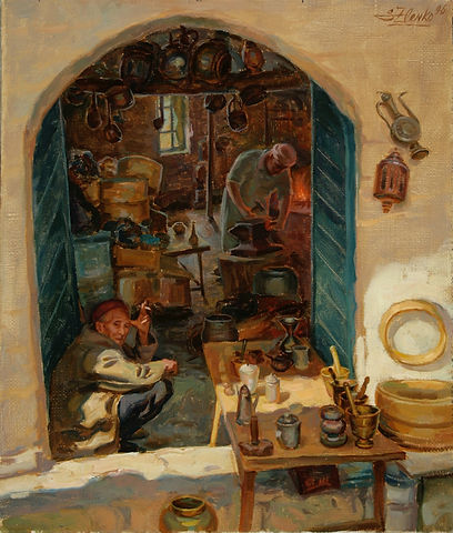 Копия Tinsmiths, 46x38cm, oil on canvas,