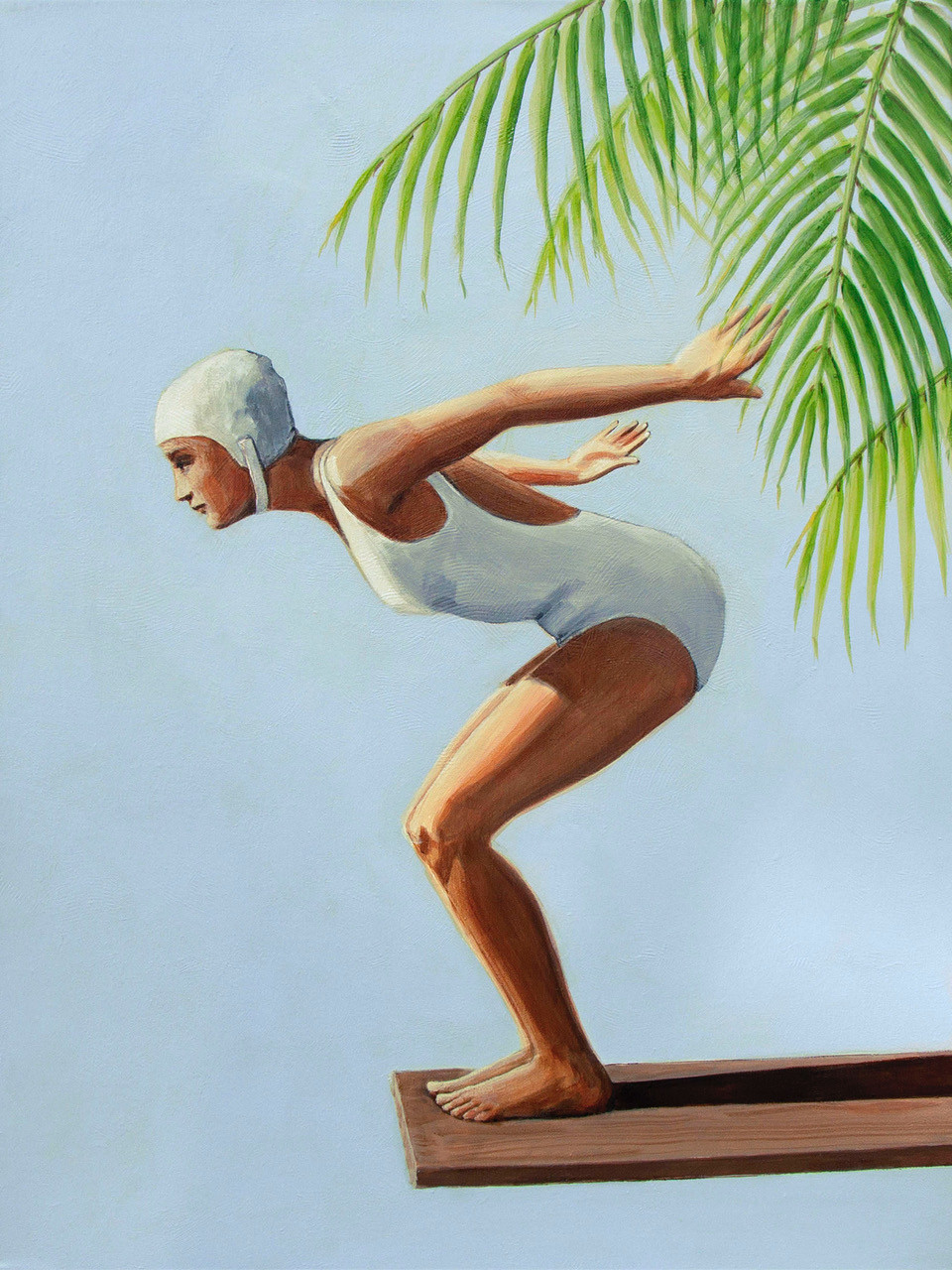 Diver with palm