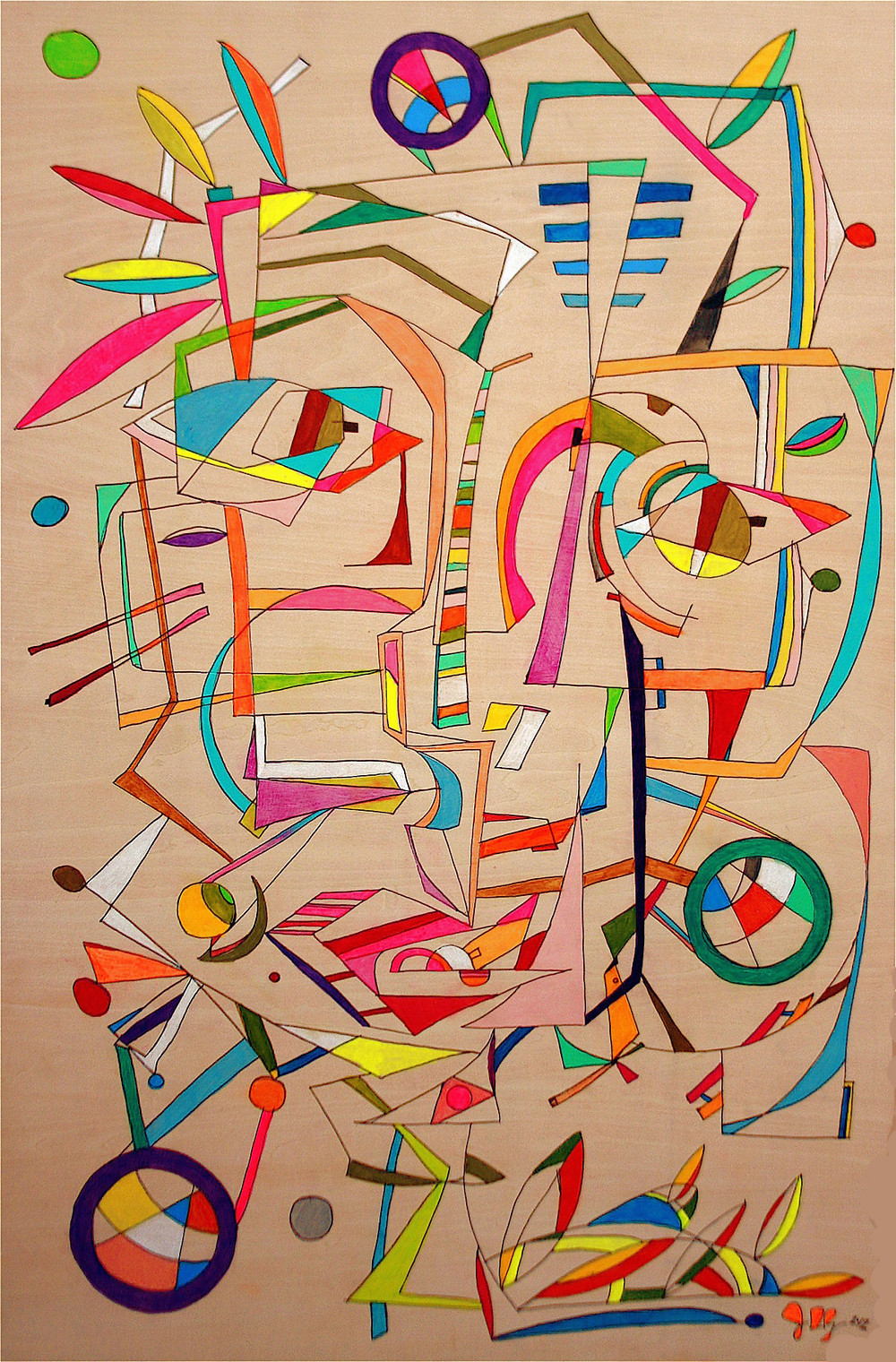 “guy# 9”| 36" x 24" (91.44 cm x 60.96 cm) Gouache on Wood | 2012